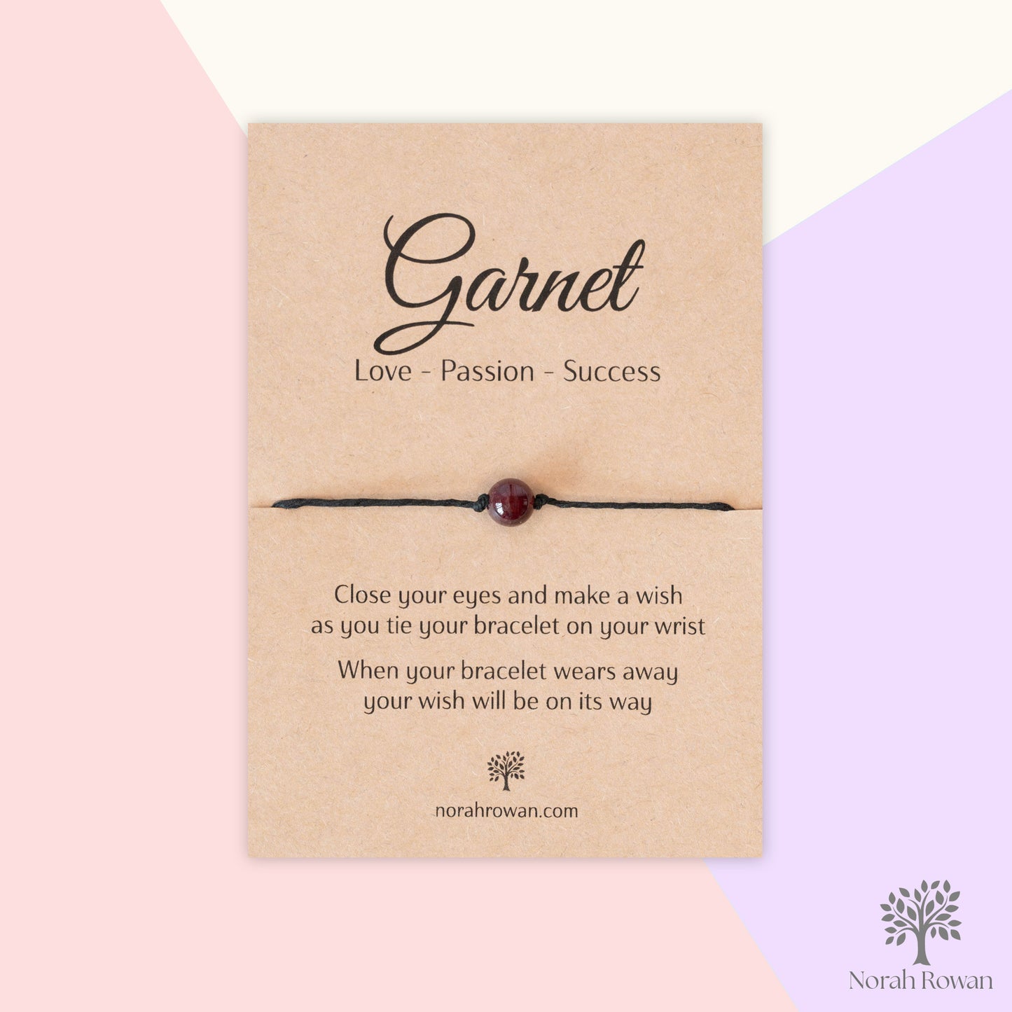 Garnet Gemstone Wish Bracelet