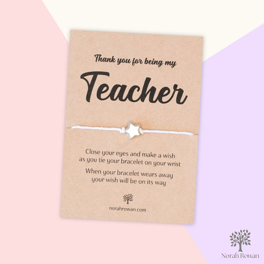 Thank You For Being My Teacher Wish Bracelet