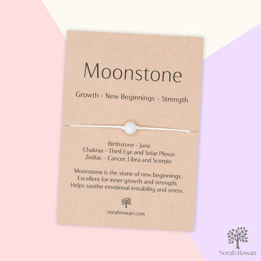 Moonstone Gemstone Wish Bracelet