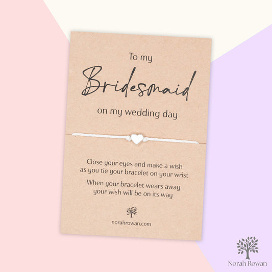 To My Bridesmaid On My Wedding Day Wish Bracelet