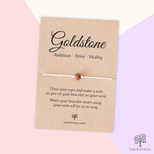 Goldstone Gemstone Wish Bracelet