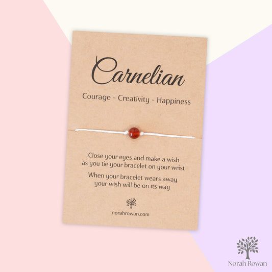 Carnelian Gemstone Wish Bracelet