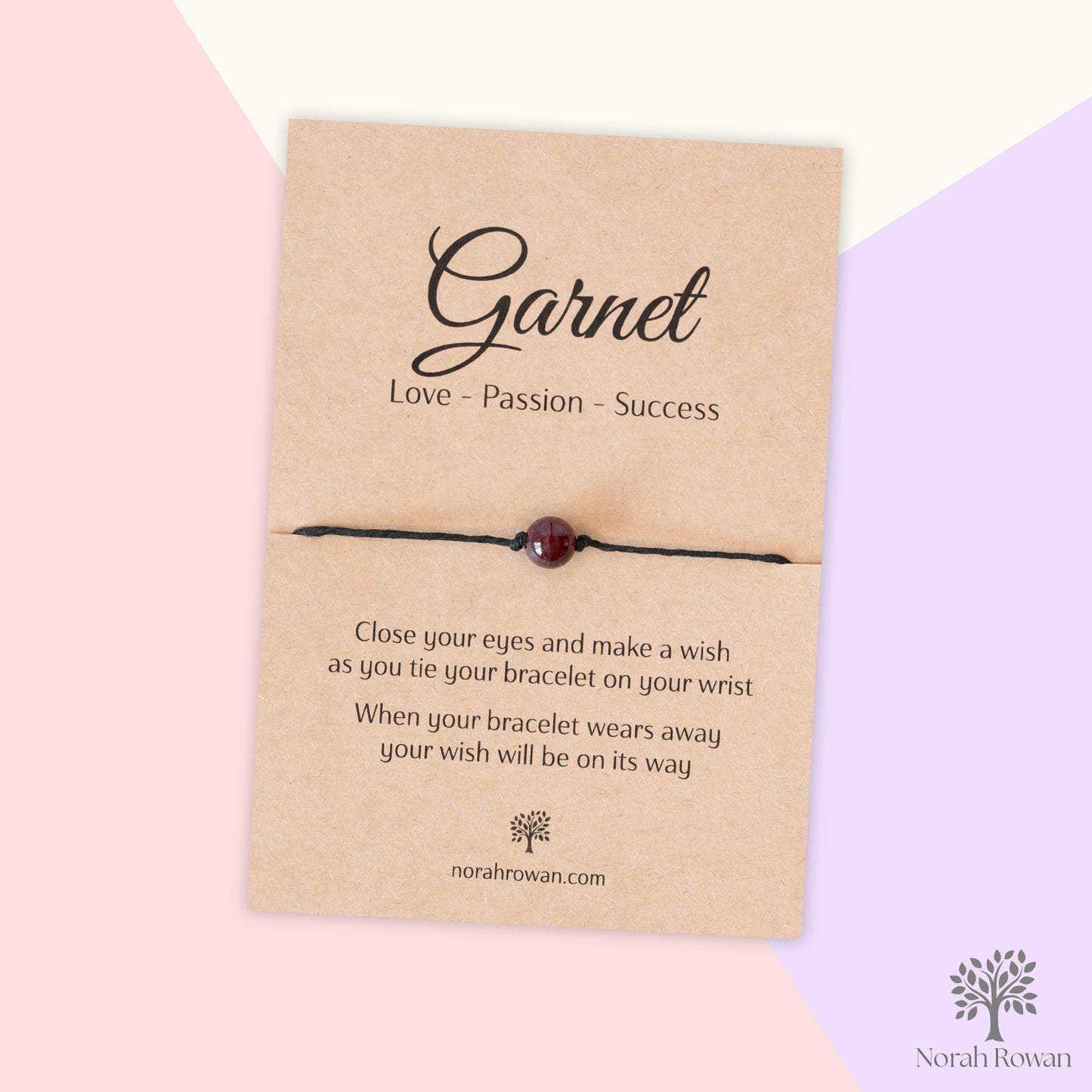 Garnet Gemstone Wish Bracelet