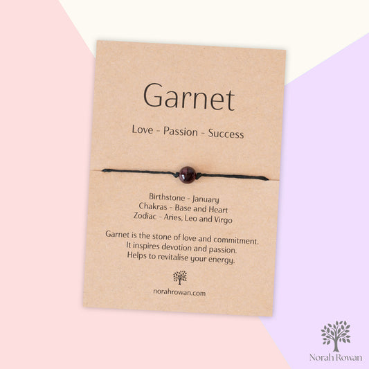 Garnet Gemstone Wish Bracelet