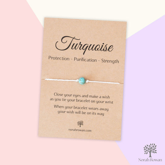 Turquoise Gemstone Wish Bracelet